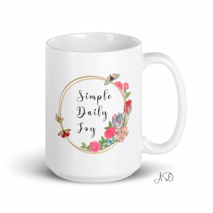 A Cup Of Beauty by Simple Daily Joy | Roses, Butterflies and Tulips | 15 oz
