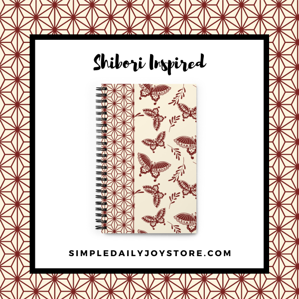 Shibori inspired butterfly journal