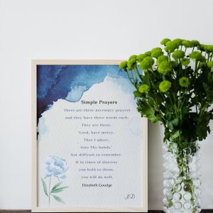 Simple Prayers Poster Digital Download | Blue | 4:5