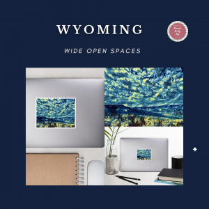 Wyoming Country | Colorful Van Gogh Style | Stickers by AO