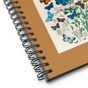 Butterflies | Dot Grid Journal | Tan Spiral notebook