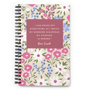 Anne Frank Inspired Spiral Notebook (Pink & White)