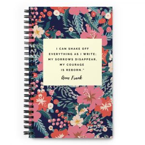 Anne Frank Inspired Spiral Notebook (Hibiscus)