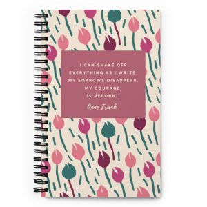 Anne Frank Inspired Spiral notebook (Soft Petals)