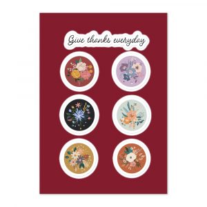 Give Thanks Everyday Flowers Sticker sheet